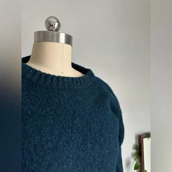 Eddie Bauer vintage wool sweater blue navy crew neck - Picture 5 of 9